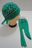 Skull Cap-Green Paisley